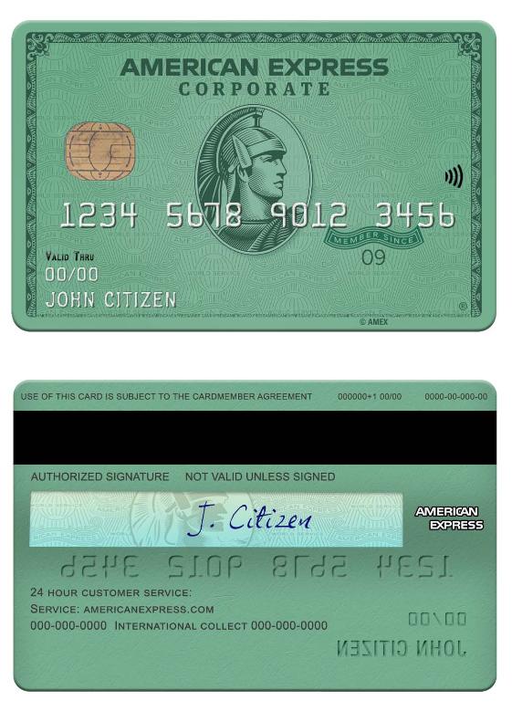 USA Heritage bank american express green card